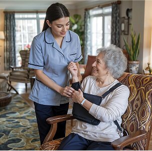 Physiotherapist helping the patient