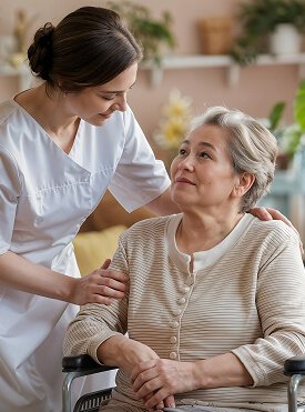 physiotherapist talking to patient